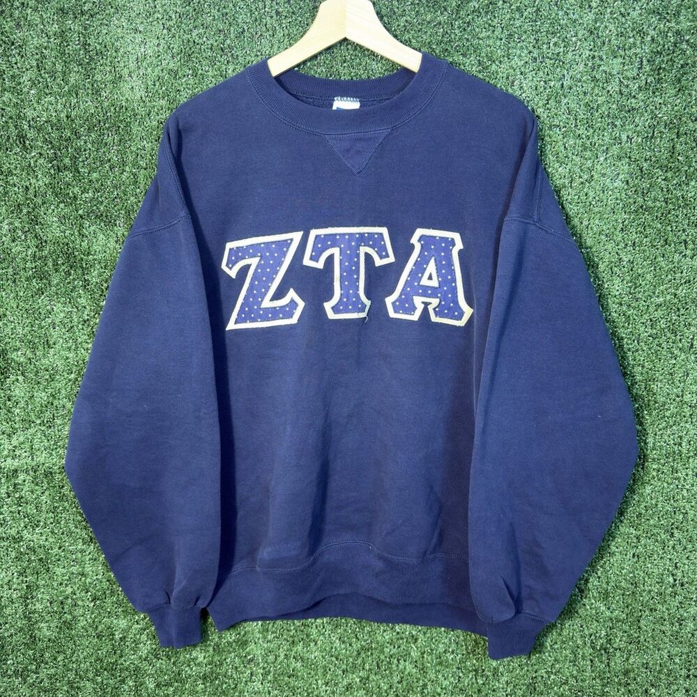 Vintage 90’s Russell Athletic Zeta Tau Alpha Sorority Crewneck Size XL USA ZTA